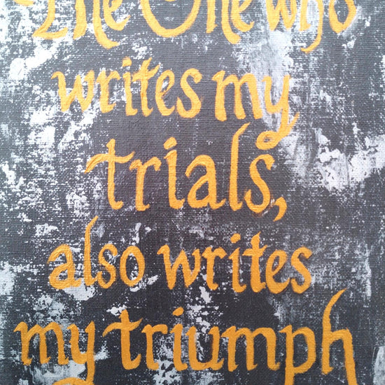 Acrylic painting video of expressionism-painting-trials-triumph-word-art-.mp4